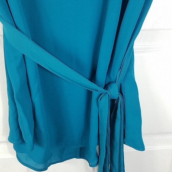 Worthington, Teal tunic top with tie belt, size OX - Picture 3 of 5